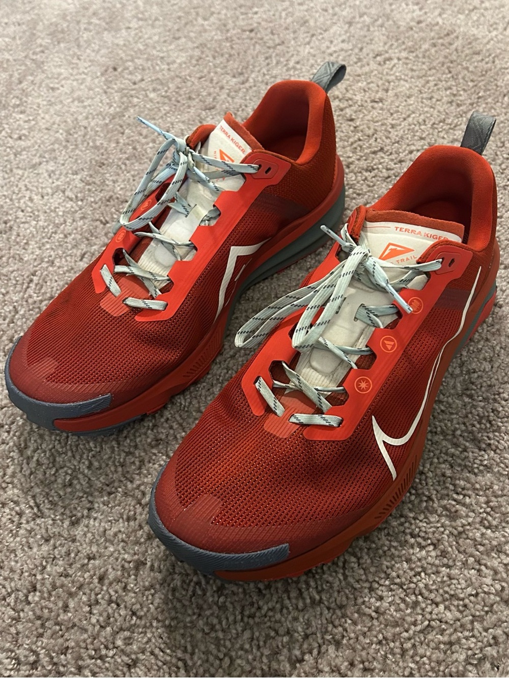 Nike Terra Kiger 9 Trail Running Shoes Red Orange Men’s Size 12.5